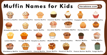 Muffin Names for Kids in English with Pictures