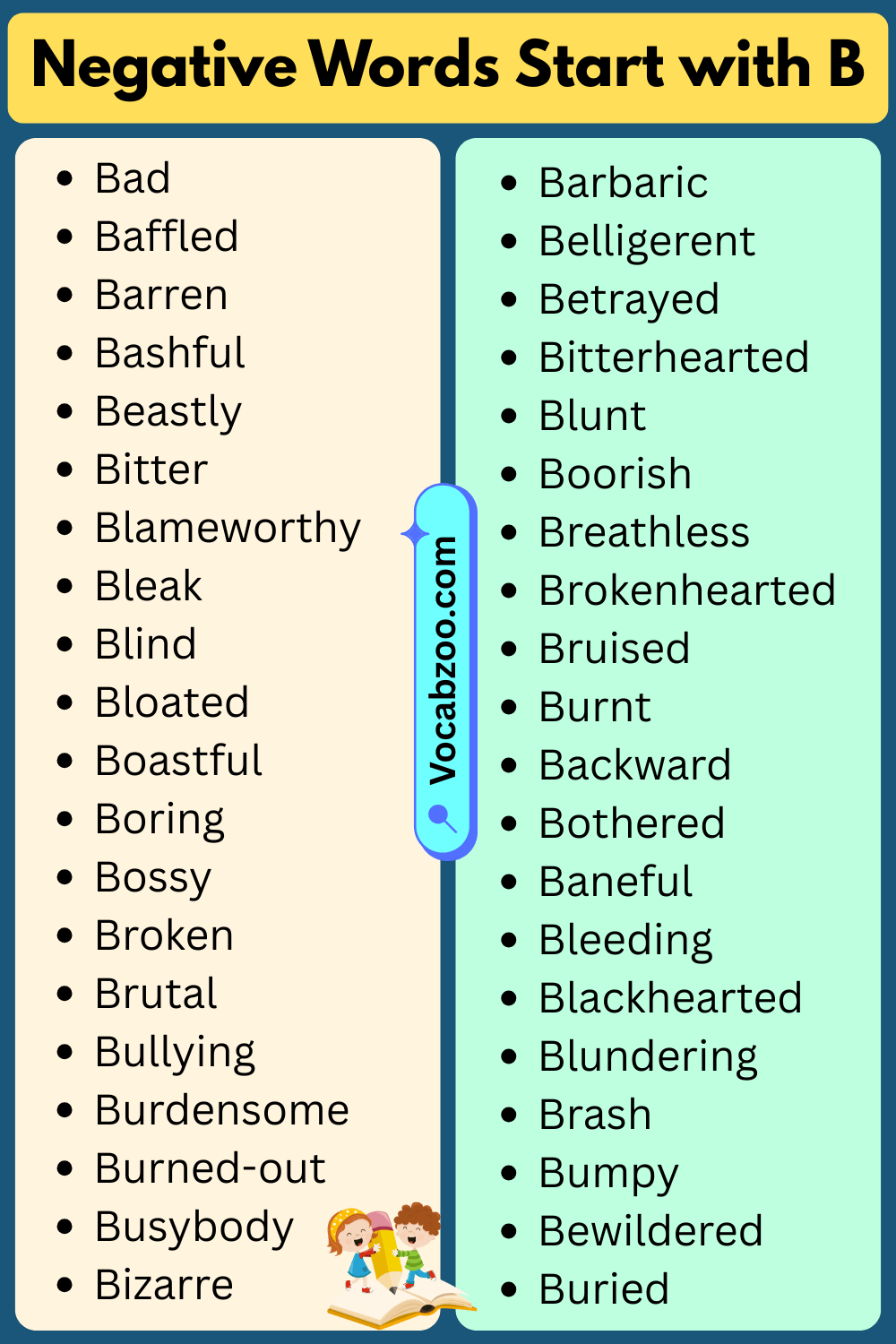 Negative Words That Start With B