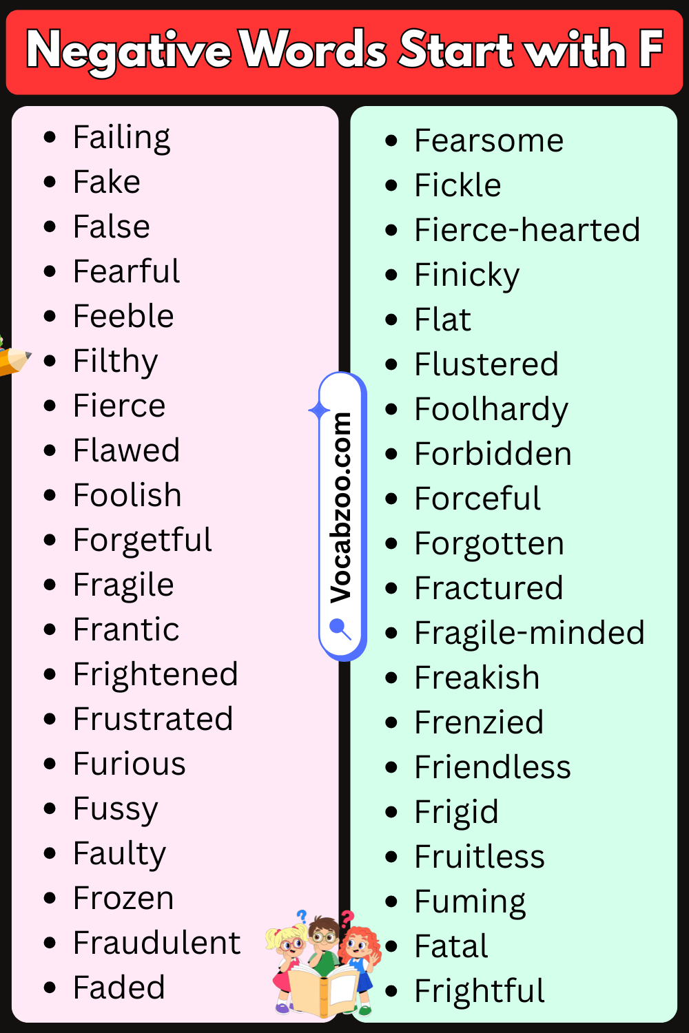 Negative Words That Start With F