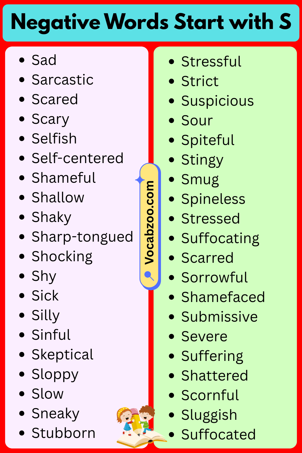 Negative Words That Start With S