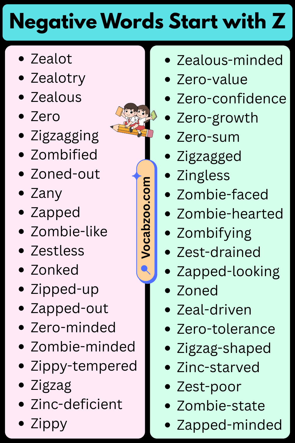 Negative Words That Start With Z