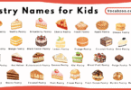 Pastry Names for Kids in English with Pictures