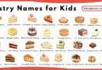 Pastry Names for Kids in English with Pictures