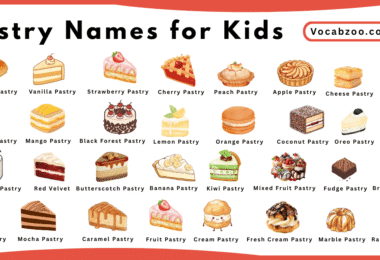 Pastry Names for Kids in English with Pictures