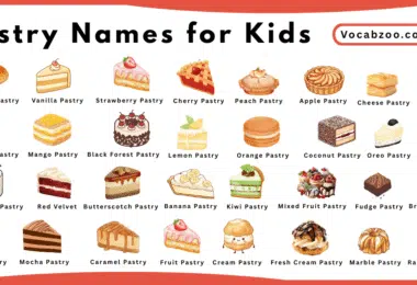 Pastry Names for Kids in English with Pictures