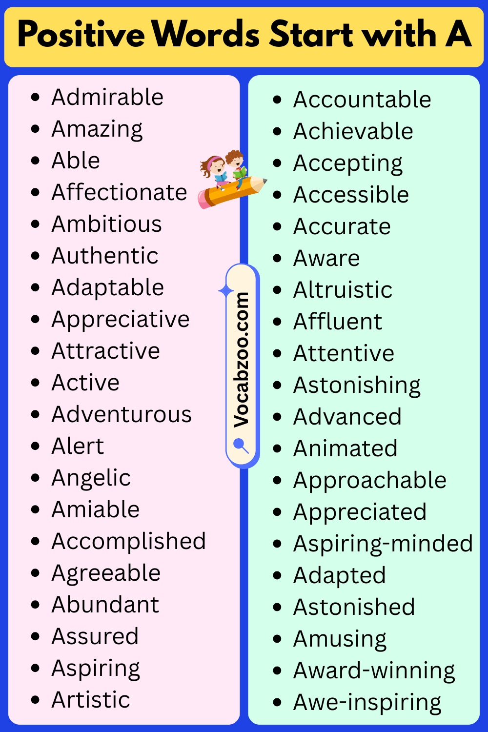 Positive Words That Start with A