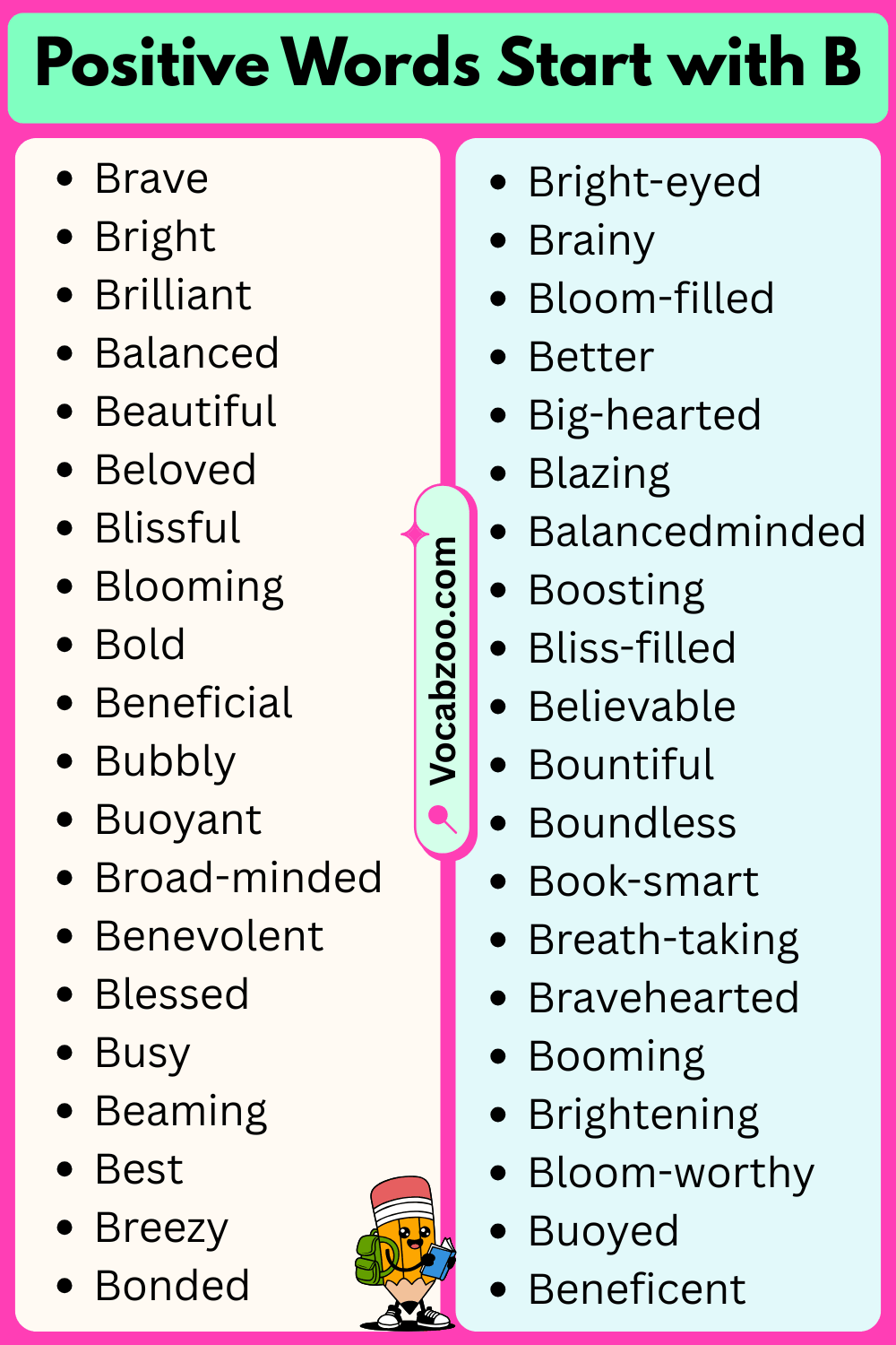 Positive Words That Start with B