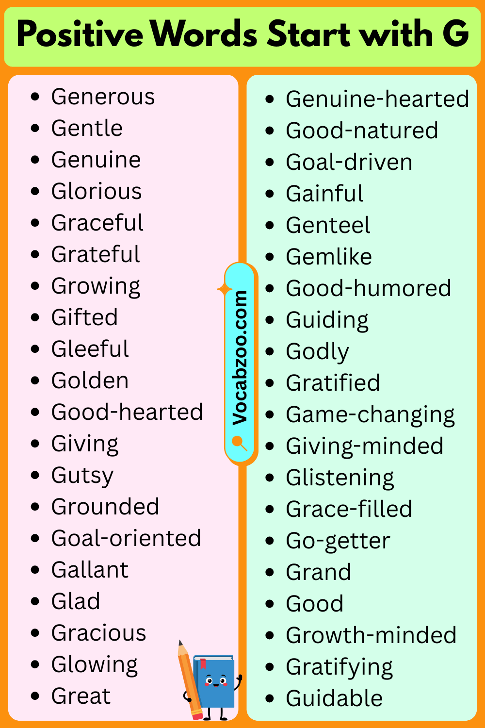 Positive Words That Start with G