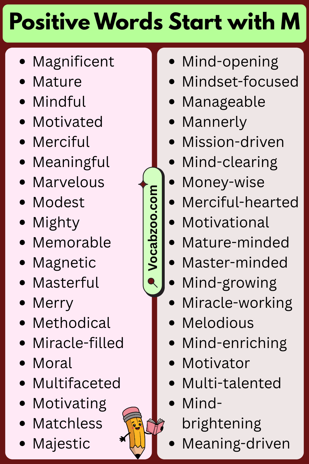 Positive Words That Start with M