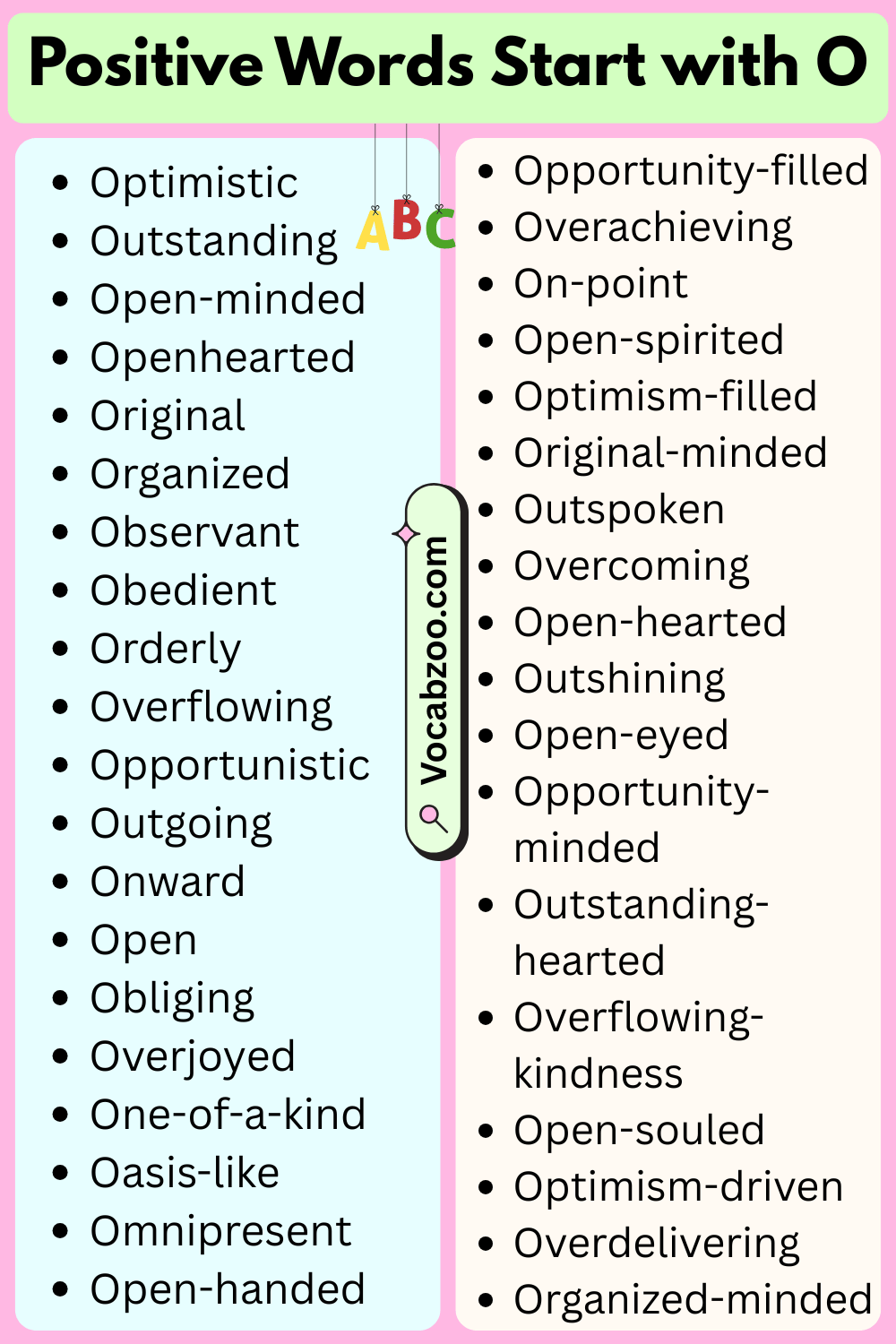 Positive Words That Start with O