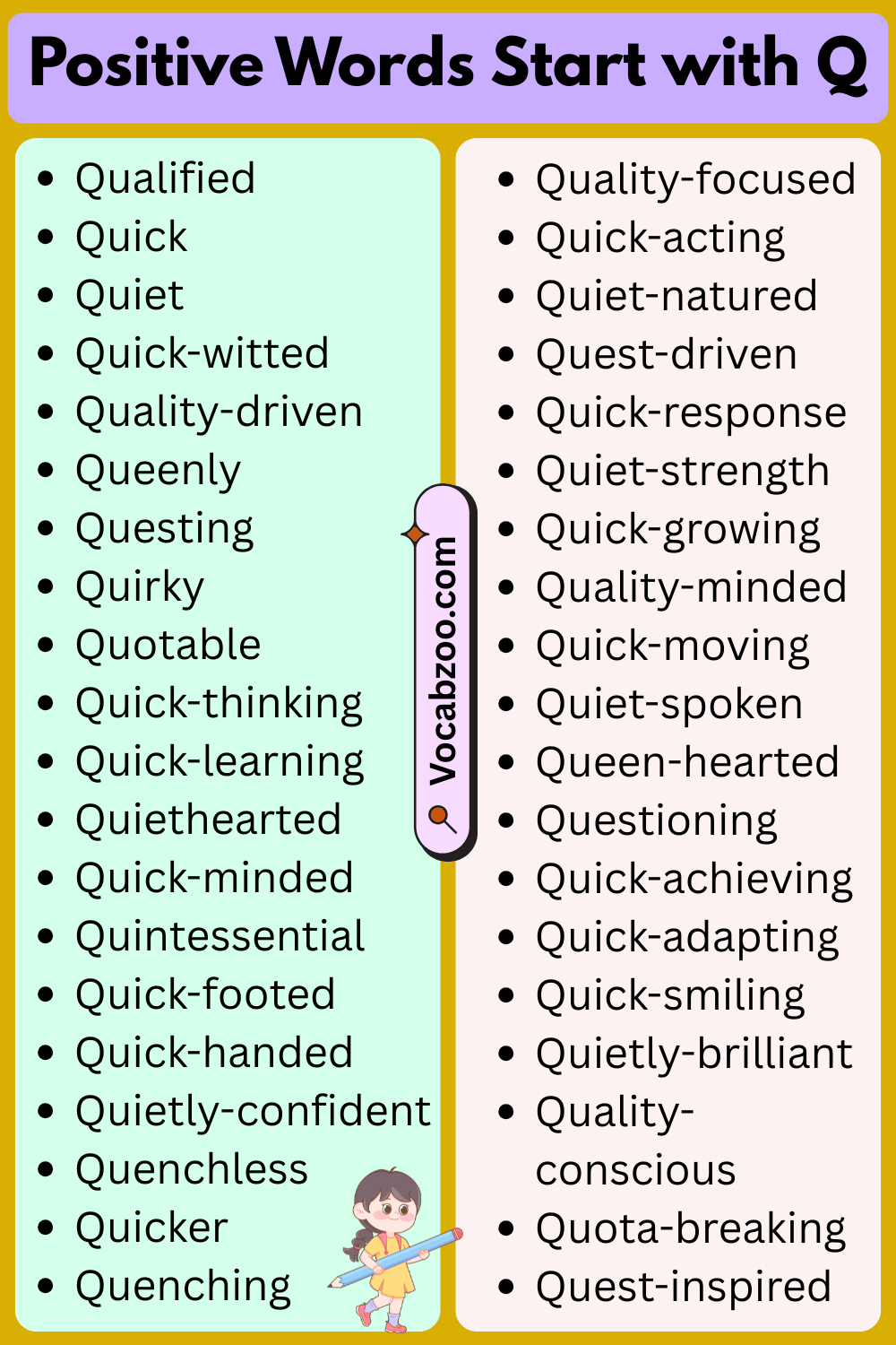 Positive Words That Start with Q