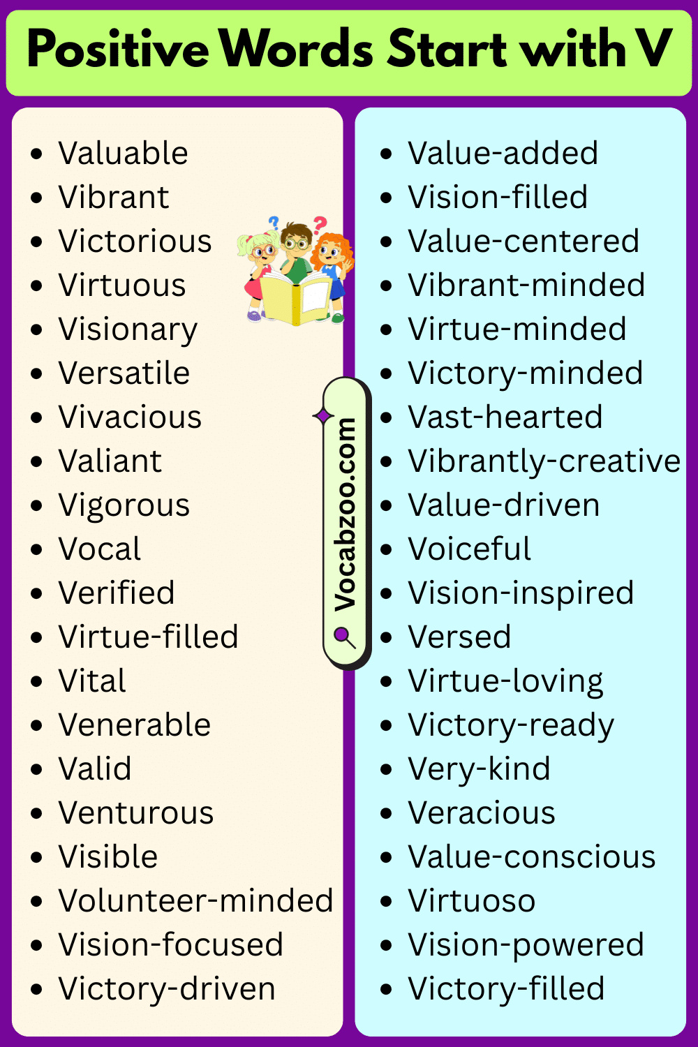Positive Words That Start with V