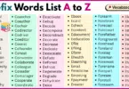 Prefix Words List A to Z in English with Pictures