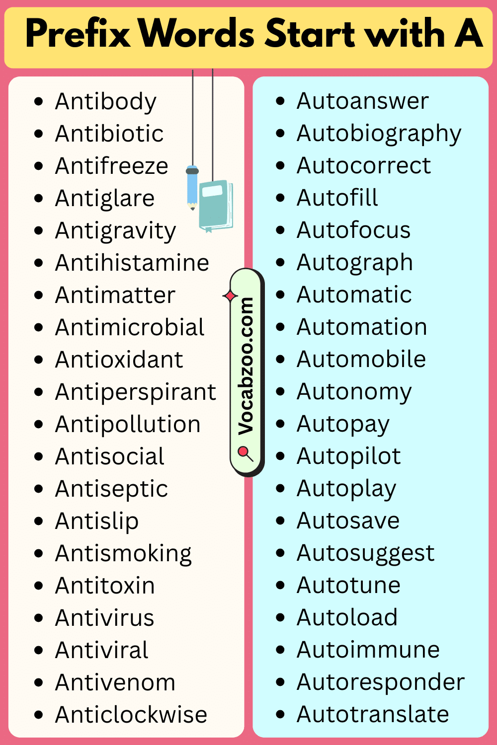 Prefix Words That Start with A