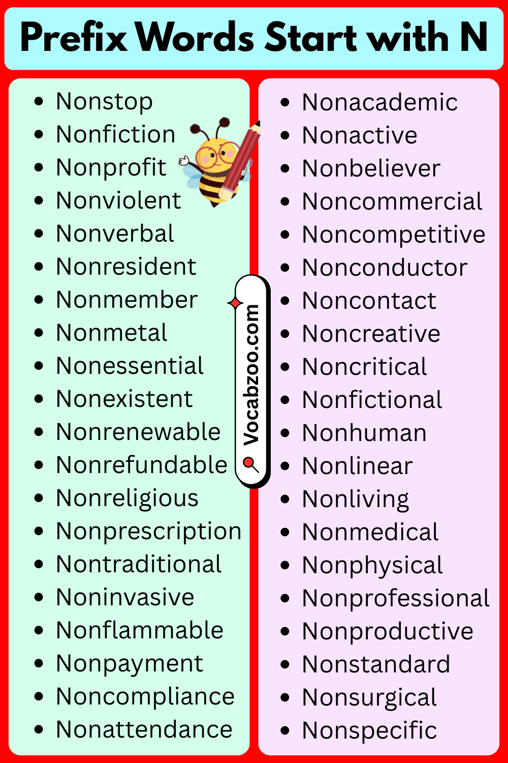 Prefix Words That Start with N