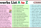 Proverbs List A to Z in English with Pictures