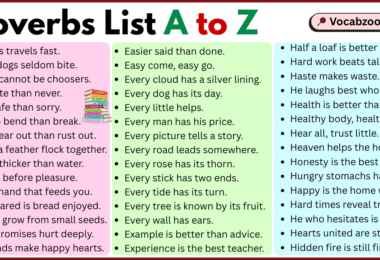 Proverbs List A to Z in English with Pictures