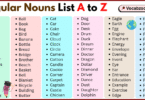 Regular Words List A to Z in English with Pictures