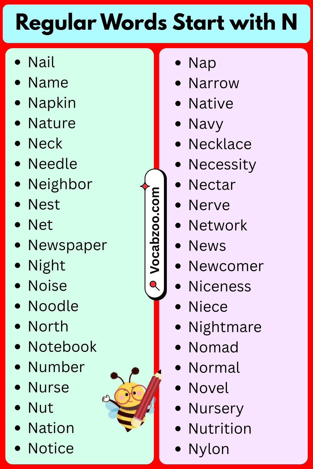 Regular Words List That Start with N