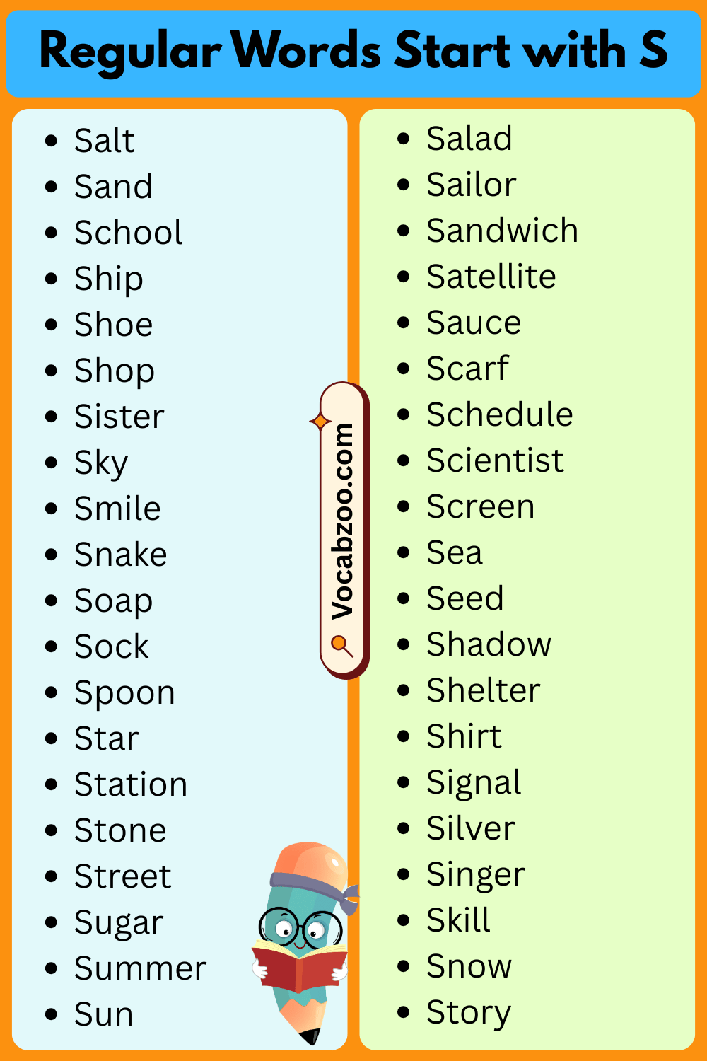 Regular Words List That Start with S