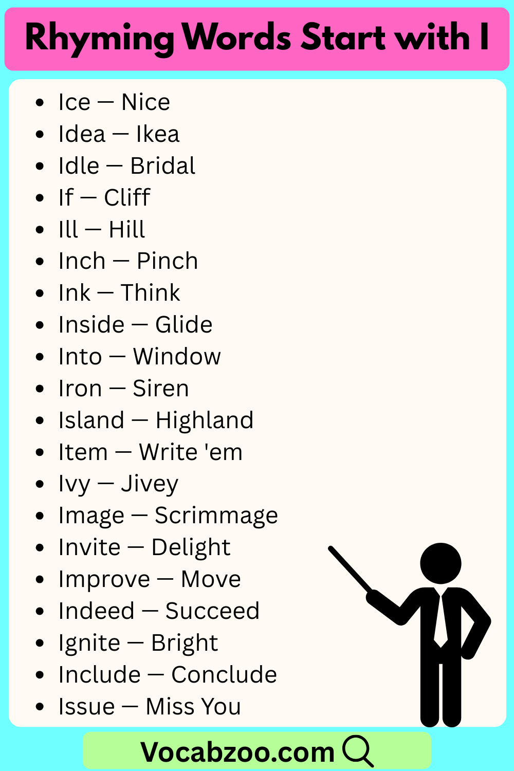 Rhyming Words That Start with I
