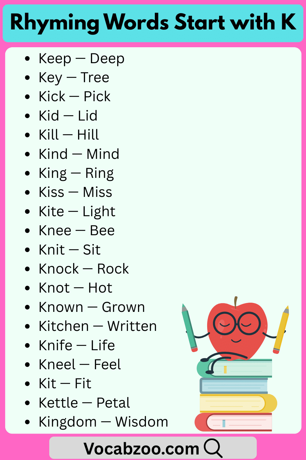 Rhyming Words That Start with K