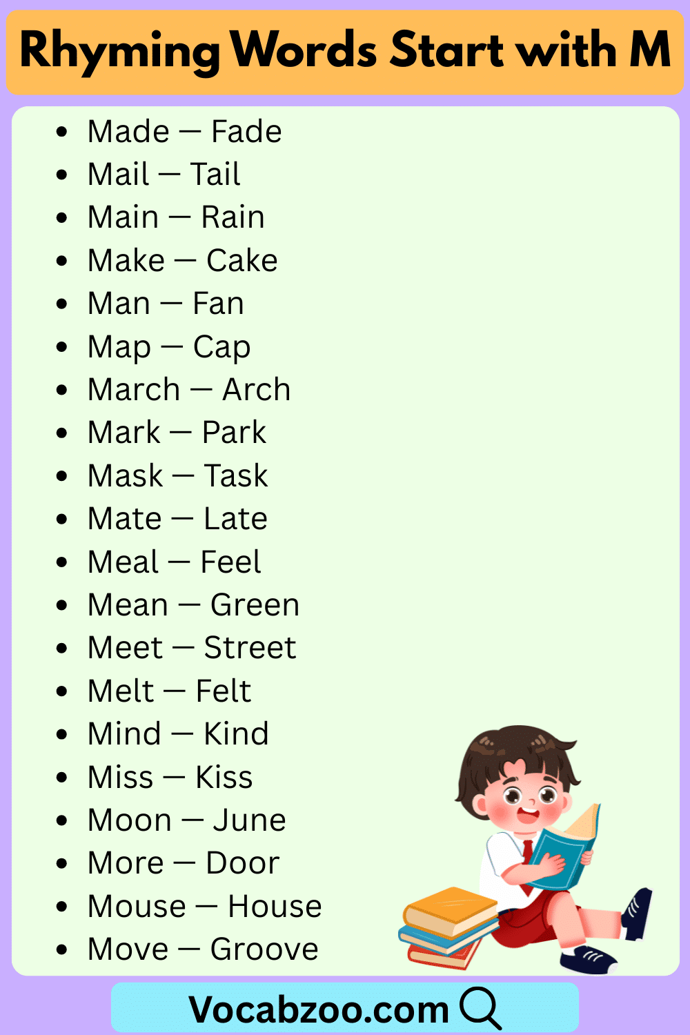 Rhyming Words That Start with M