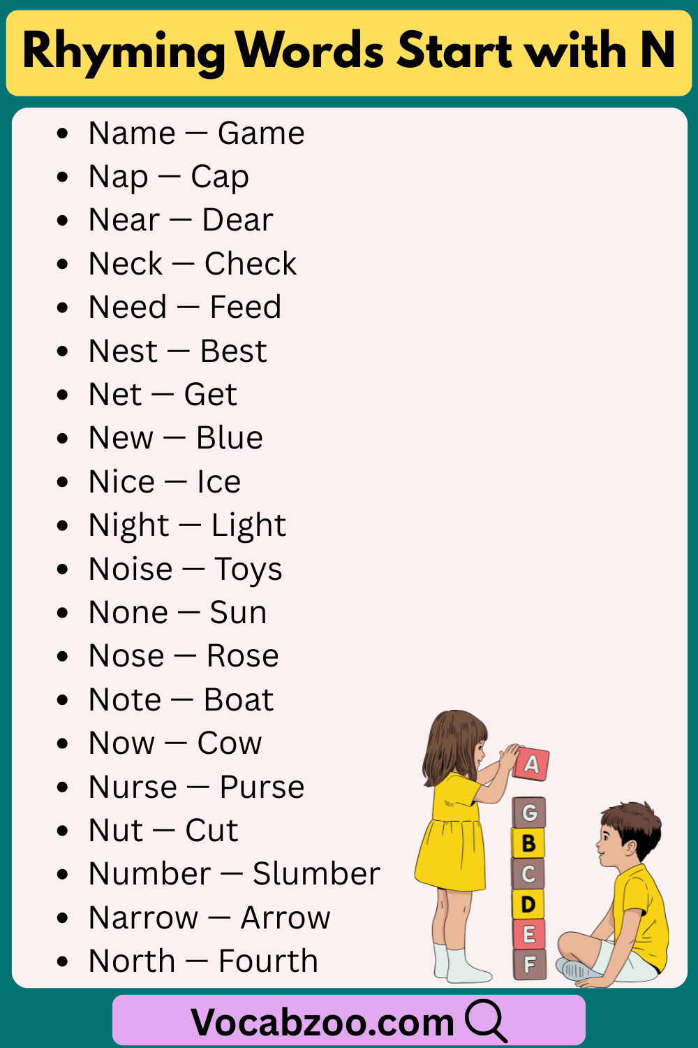Rhyming Words That Start with N