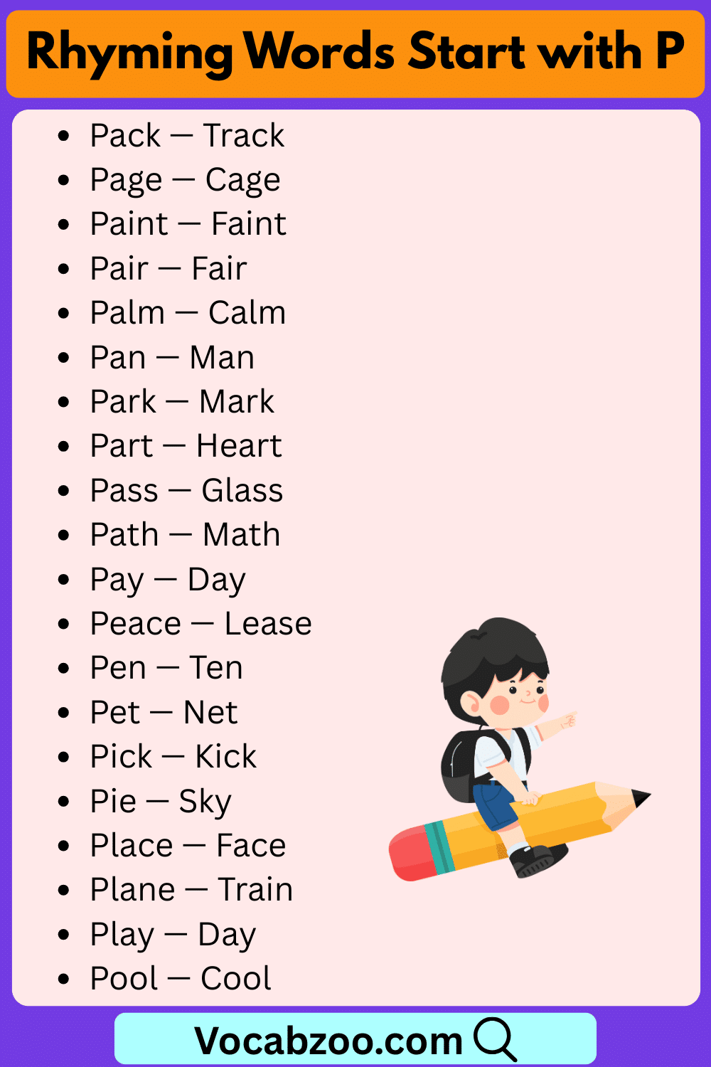 Rhyming Words That Start with P