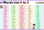 Root Words List A to Z in English with Pictures