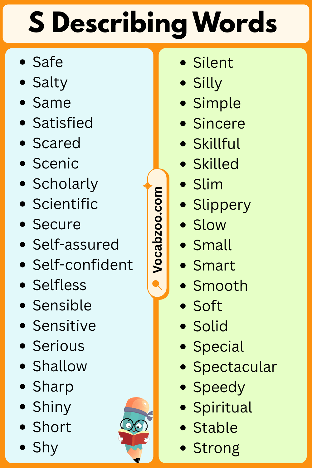 S List of Describing Words