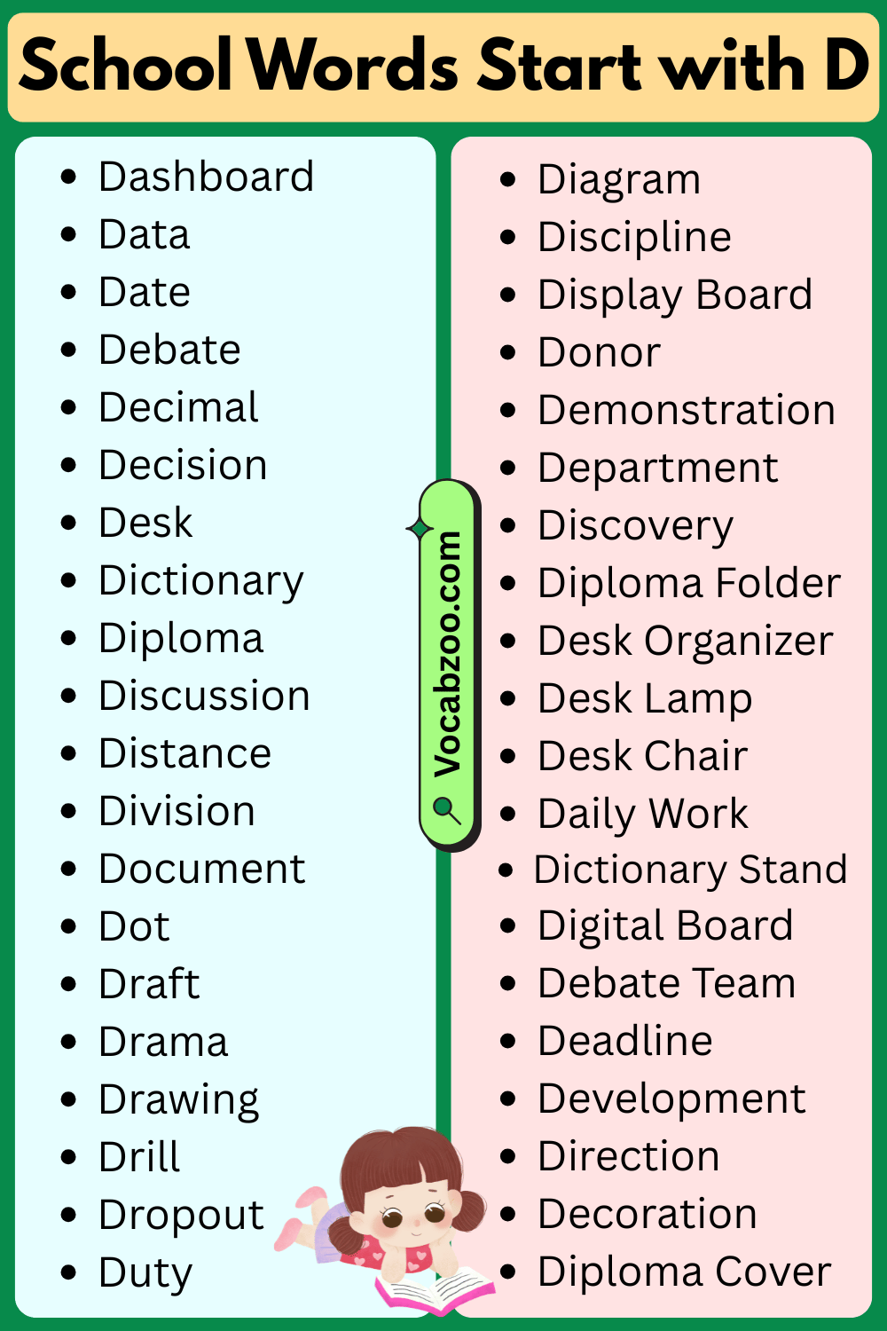 School Words That Start with D