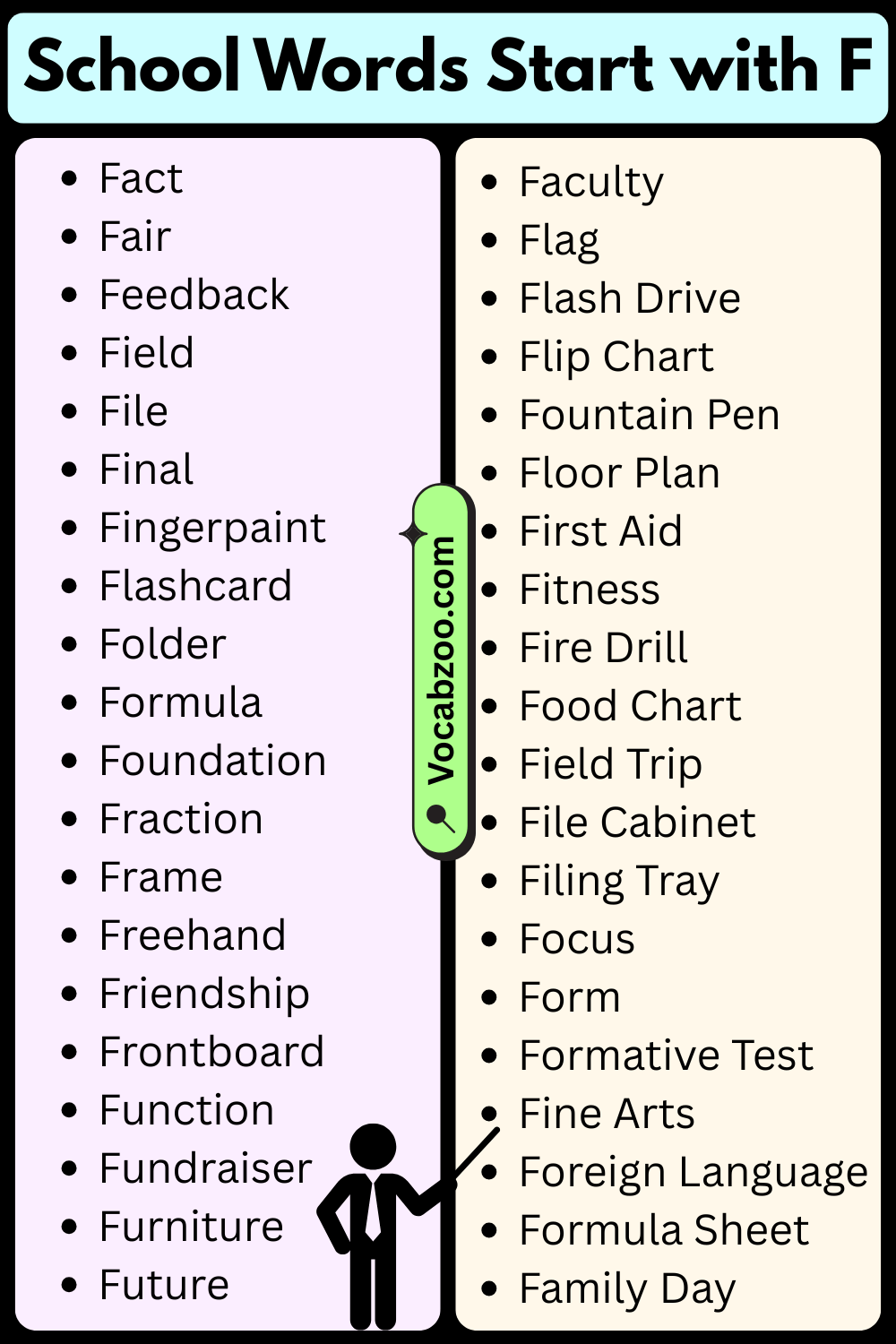 School Words That Start with F