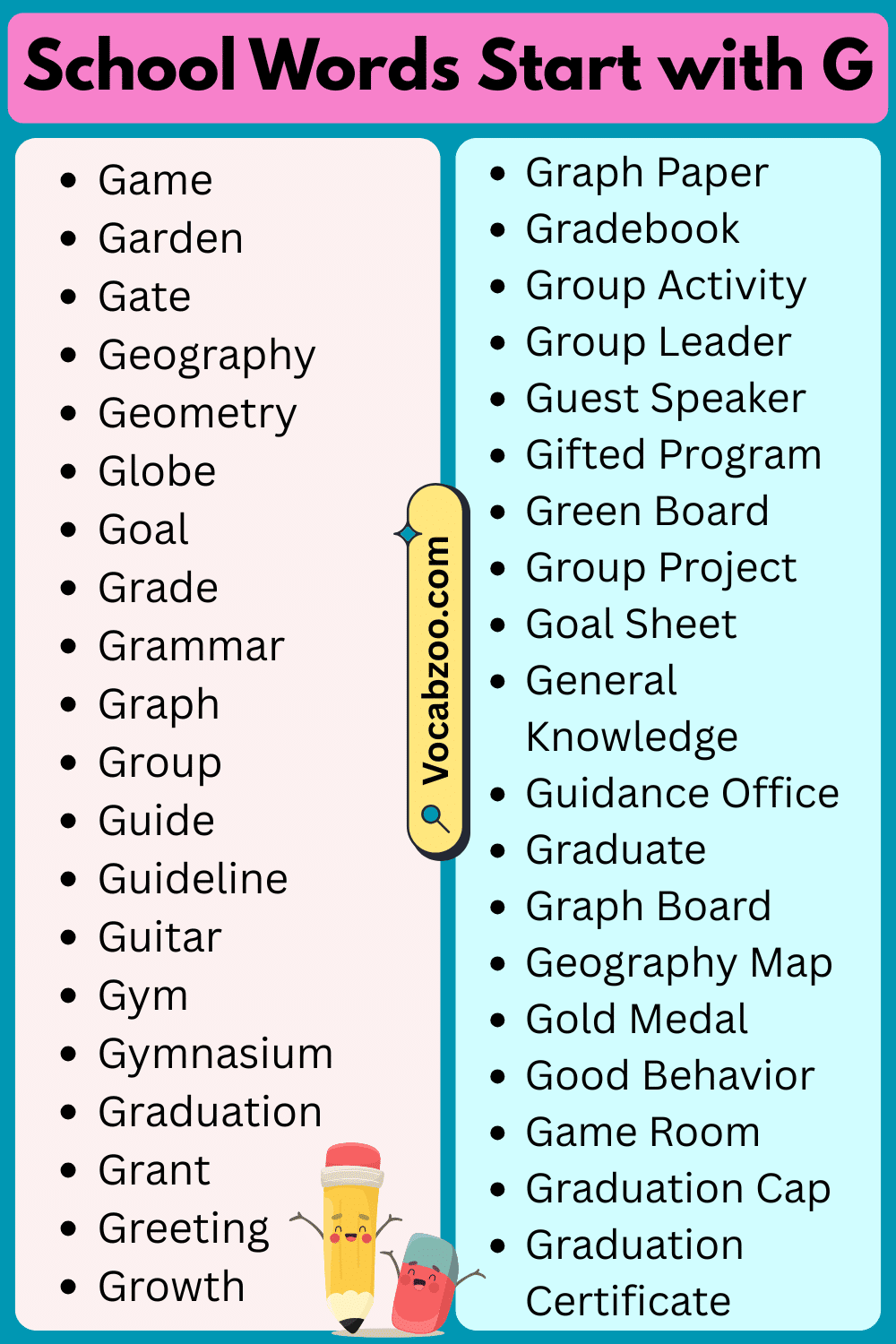 School Words That Start with G
