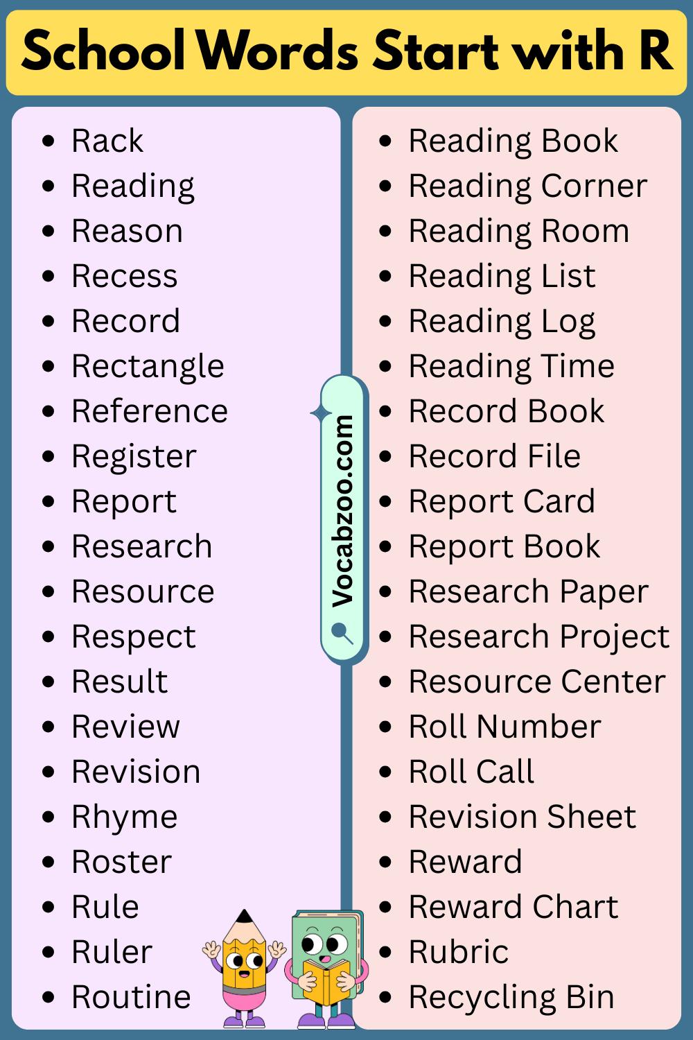 School Words That Start with R