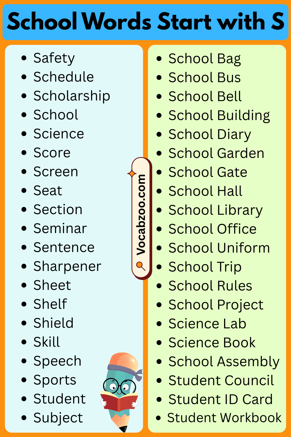 School Words That Start with S
