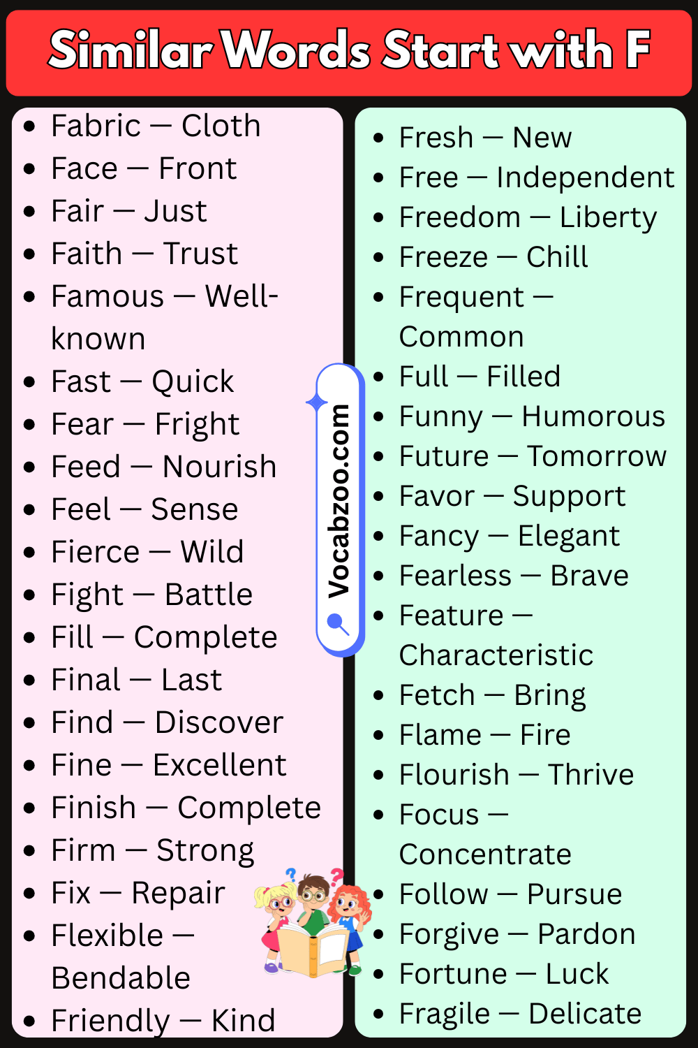 Similar Words That Start with F