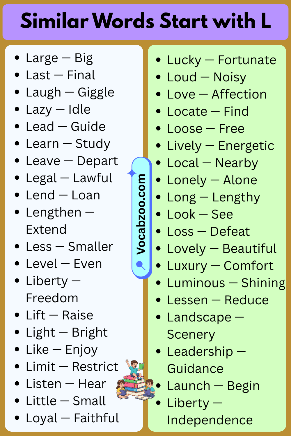 Similar Words That Start with L