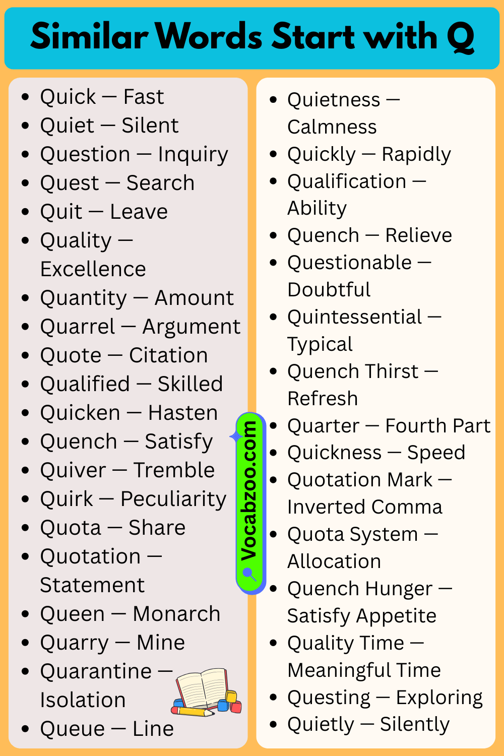 Similar Words That Start with Q