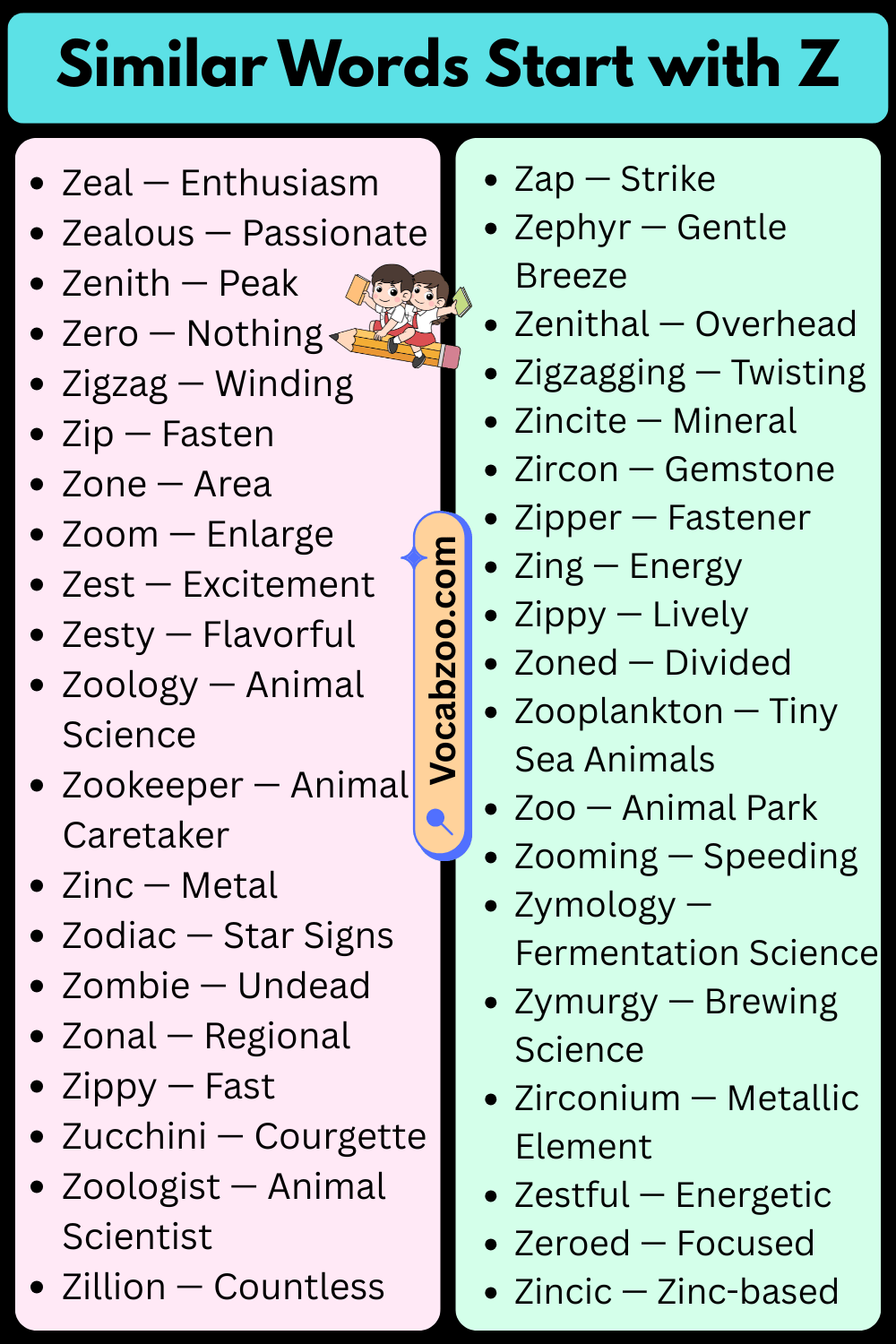 Similar Words That Start with Z