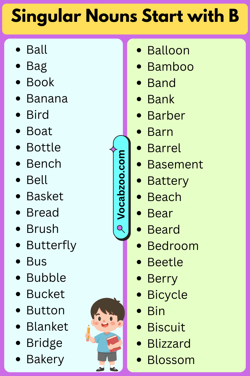 Singular Nouns That Start with B