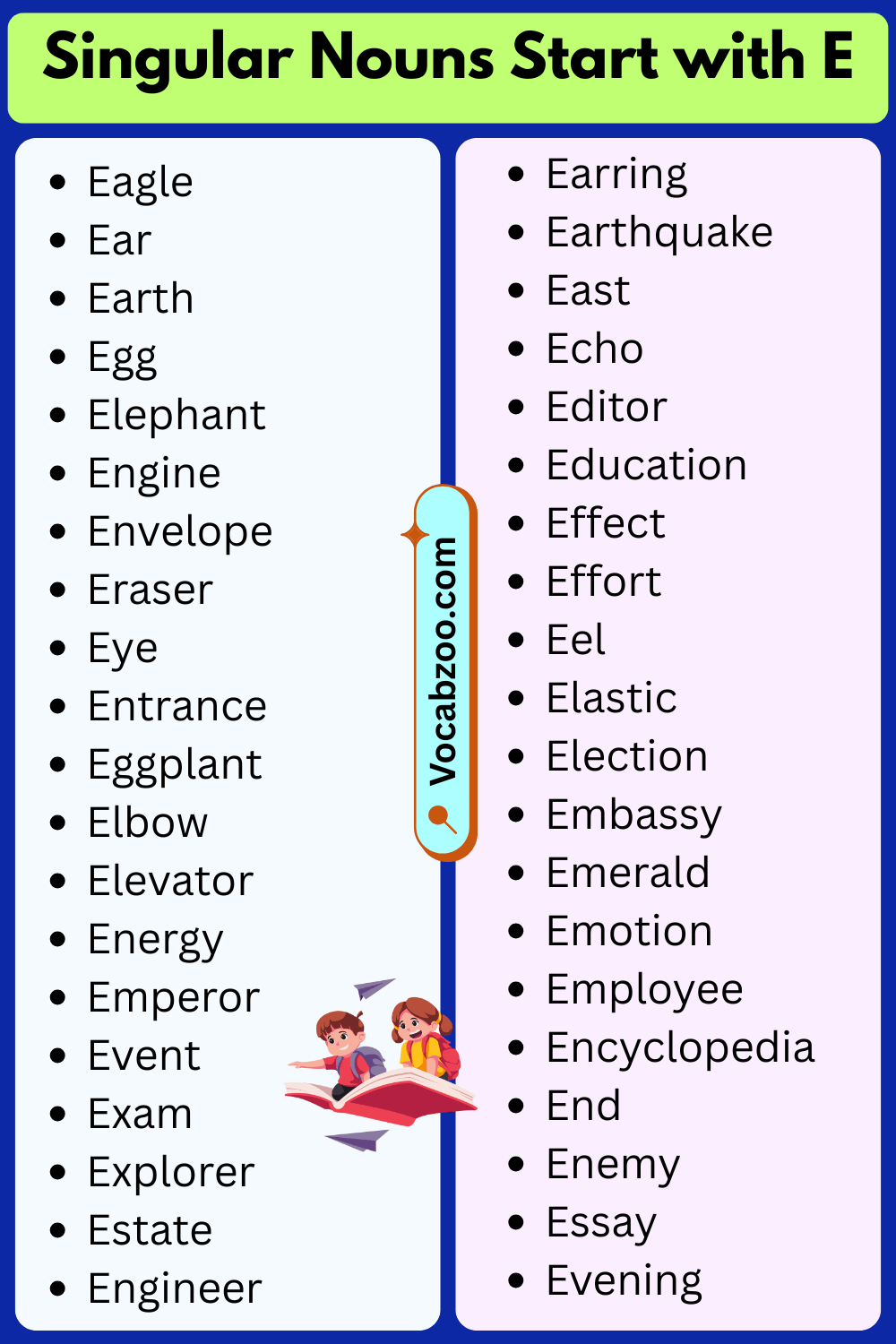 Singular Nouns That Start with E
