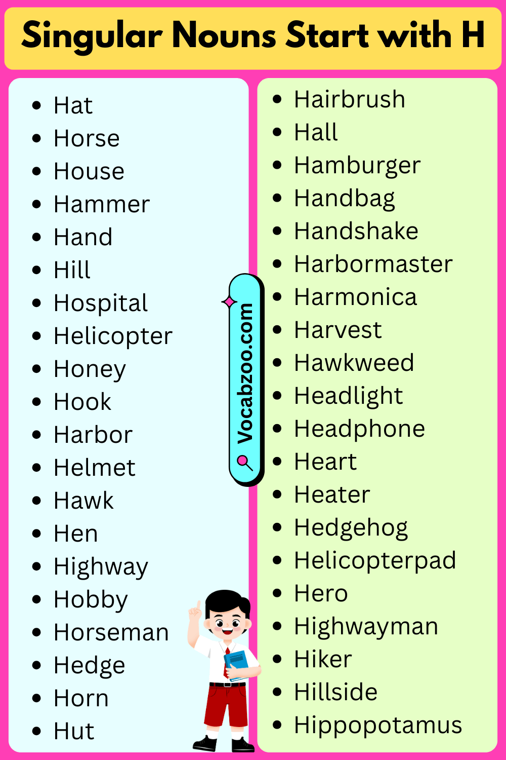 Singular Nouns That Start with H