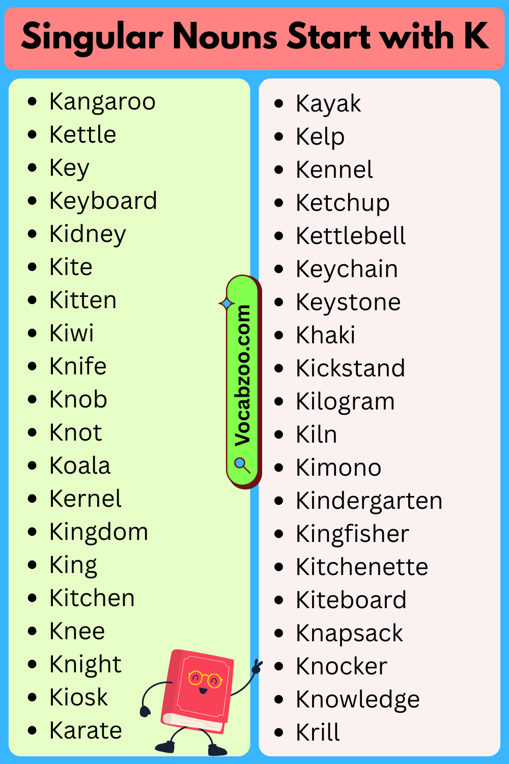Singular Nouns That Start with K