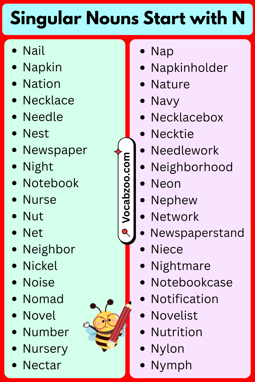 Singular Nouns That Start with N