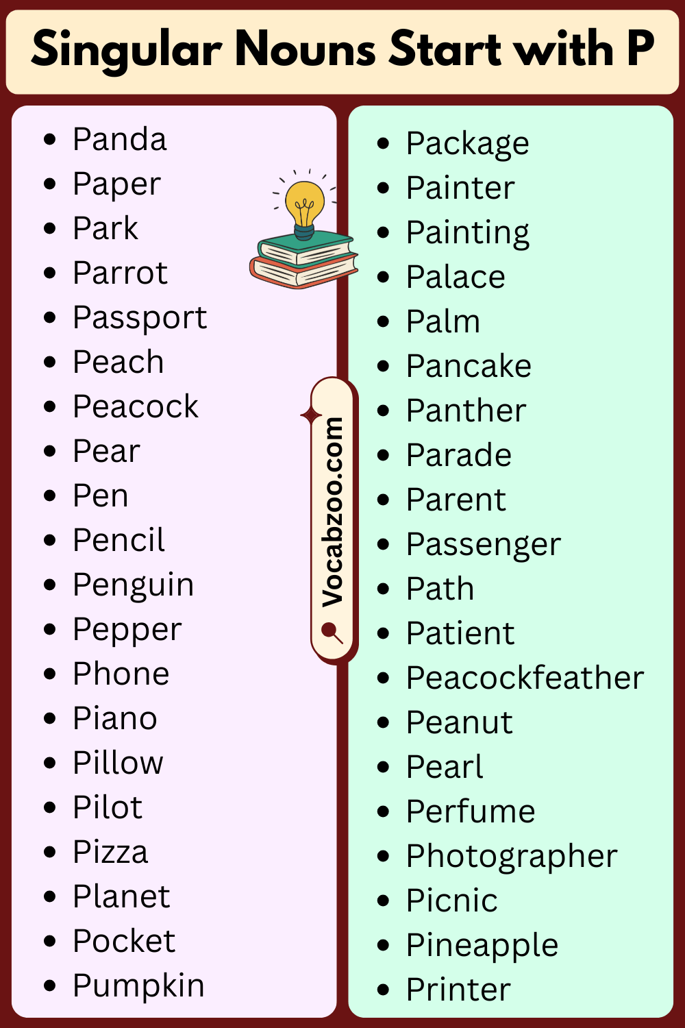 Singular Nouns That Start with P