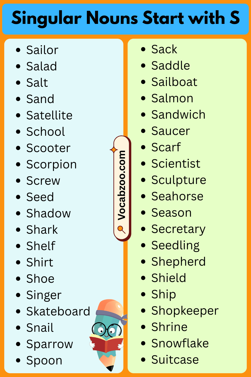 Singular Nouns That Start with S