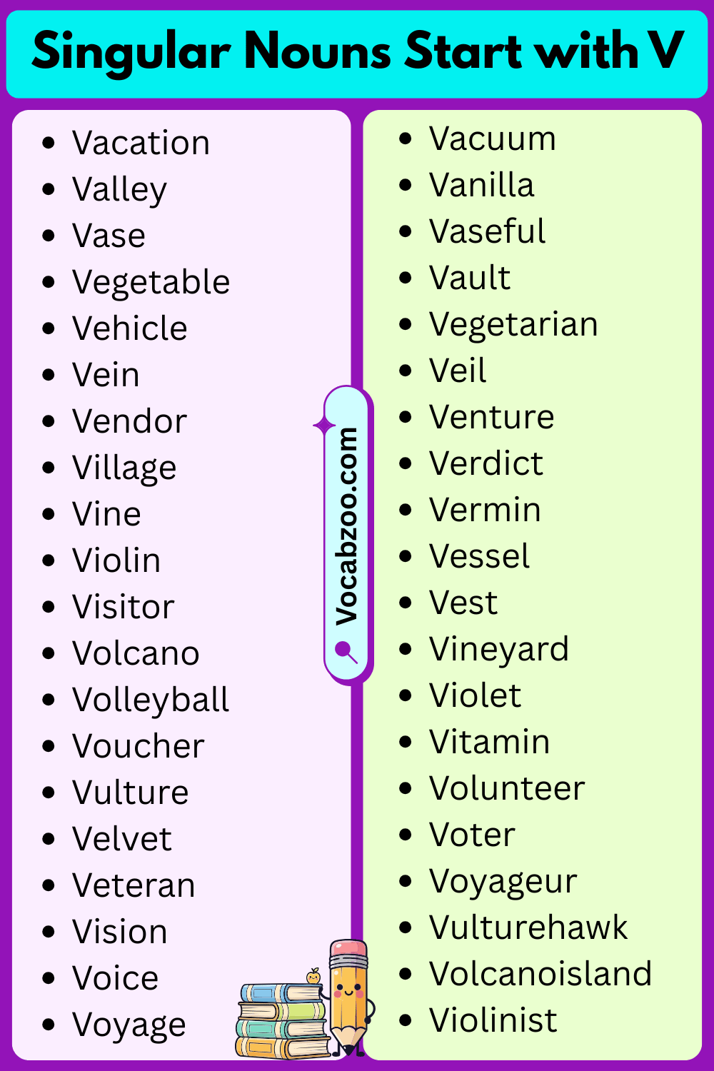 Singular Nouns That Start with V
