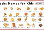 Snacks Names for Kids in English with Pictures