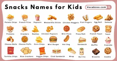 Snacks Names for Kids in English with Pictures